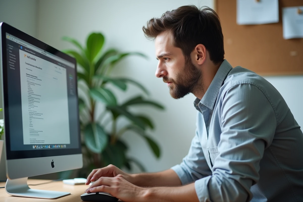 Municipal employee consulting their personal space on the IntraParis intranet portal from their individual office